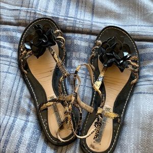 Via spiga black rose sandals